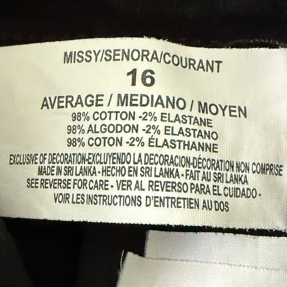 Gloria Vanderbilt Black Amanda Stretch Jeans‎ Embellished pockets Size 16 - Picture 7 of 7